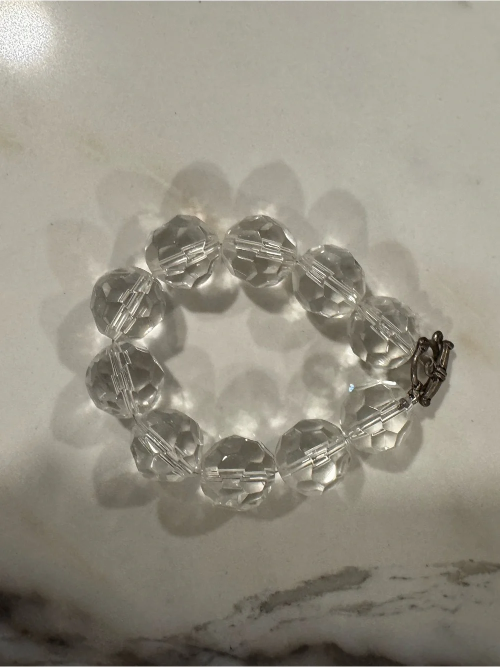 Green  clear and blue 5 piece lot of Faceted Bead Necklaces and bracelets